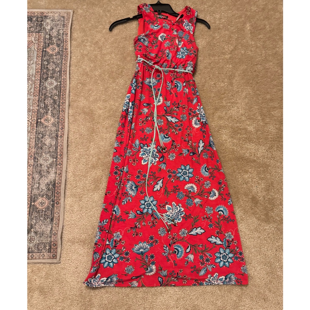 Floral Red Maxi Dress